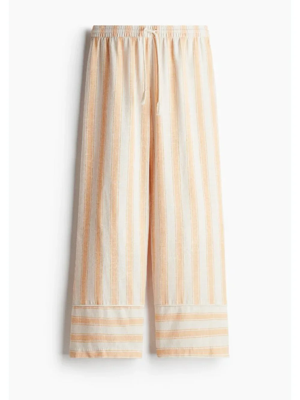 H&M Womens Linen-Blend Drawstring Pants